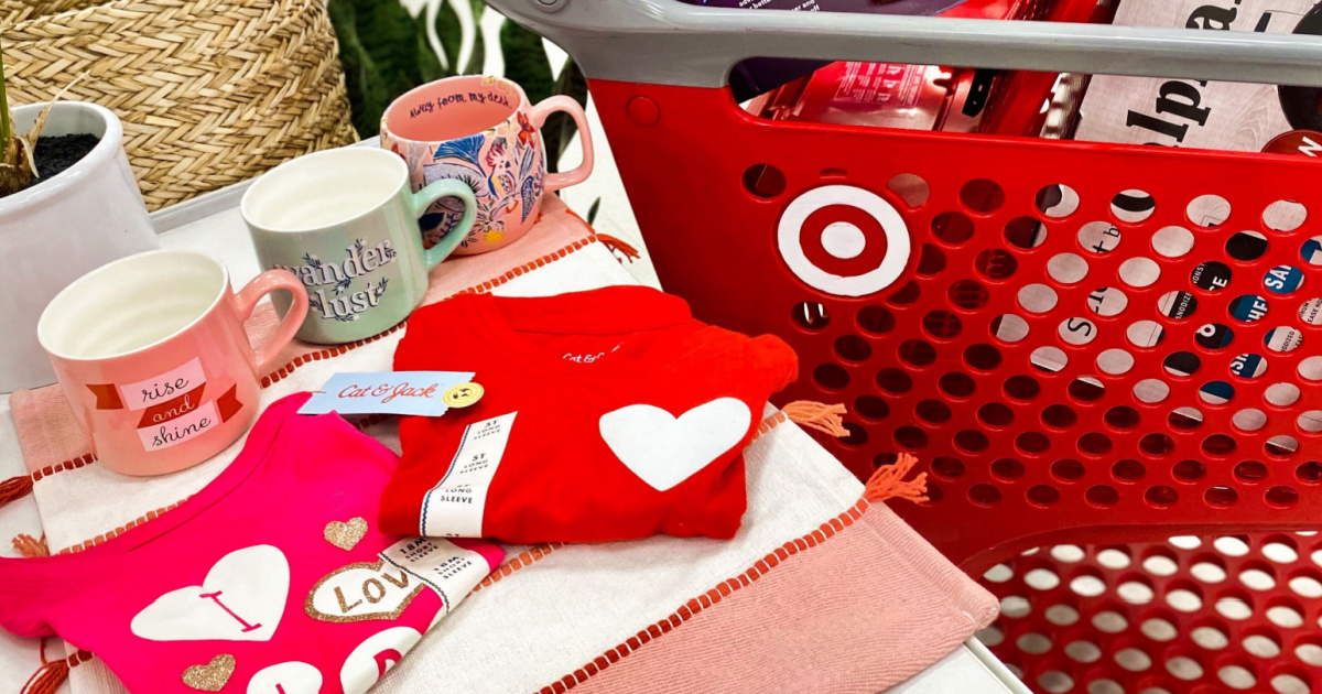 In-store display of Target sale items near shopping cart