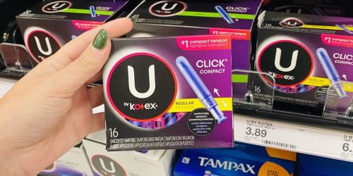 U by Kotex Pads or Tampons Only $1.51 on Walgreens.online (Regularly $4)