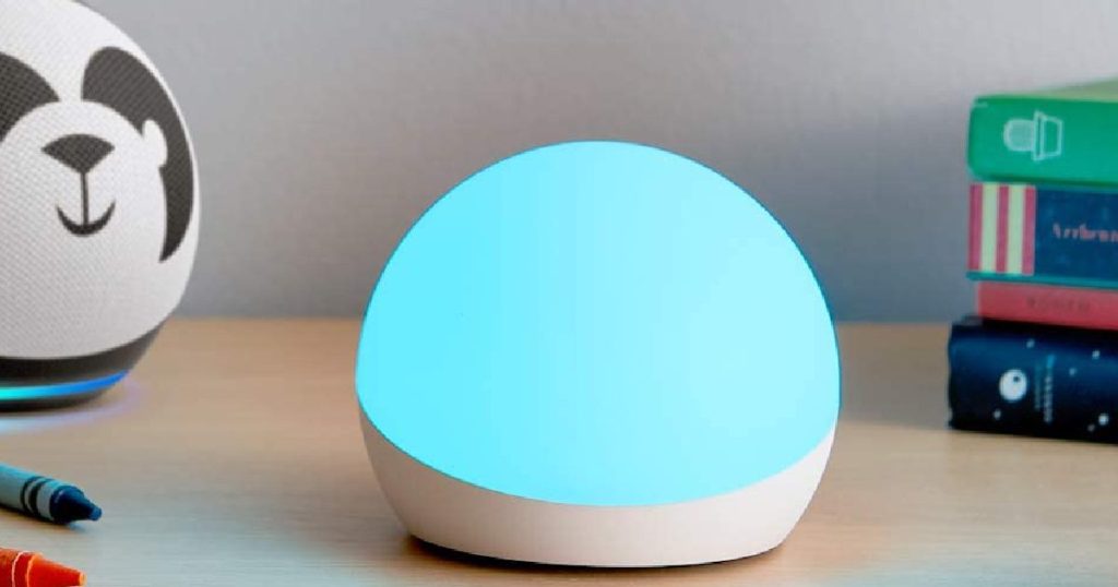 amazon echo glow lit up blue