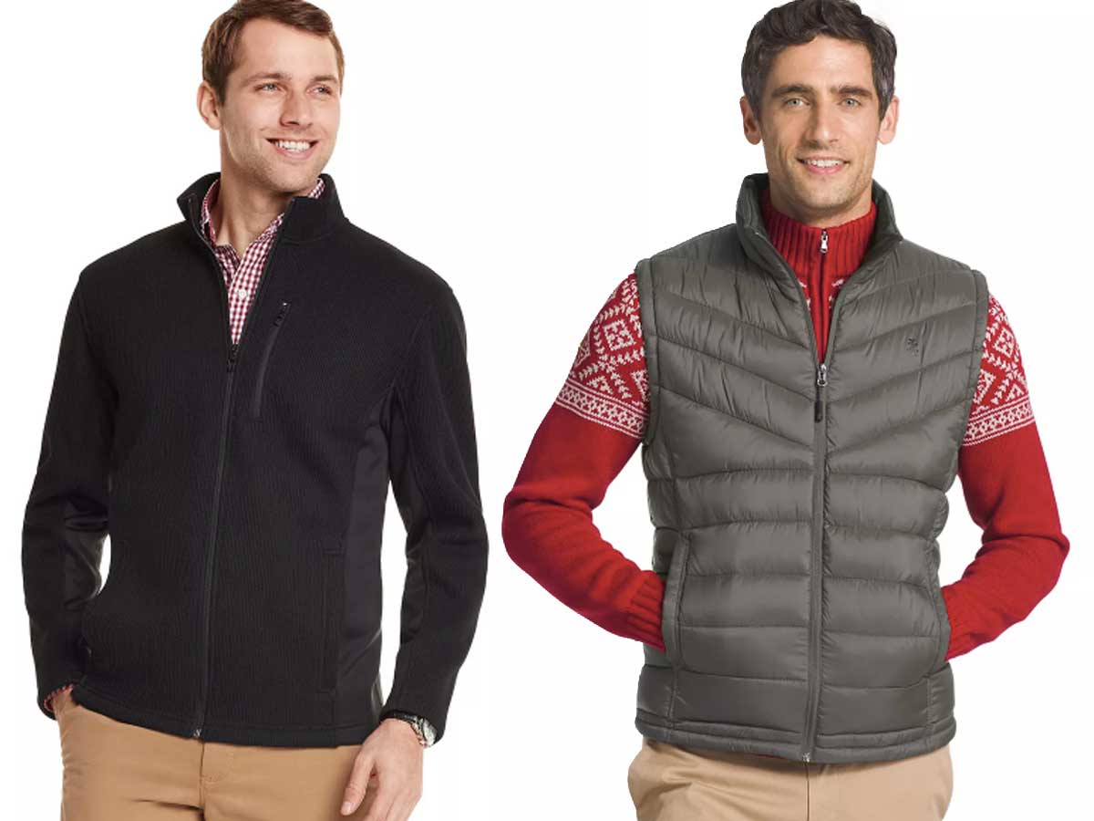 mens' jacket and vest stock images