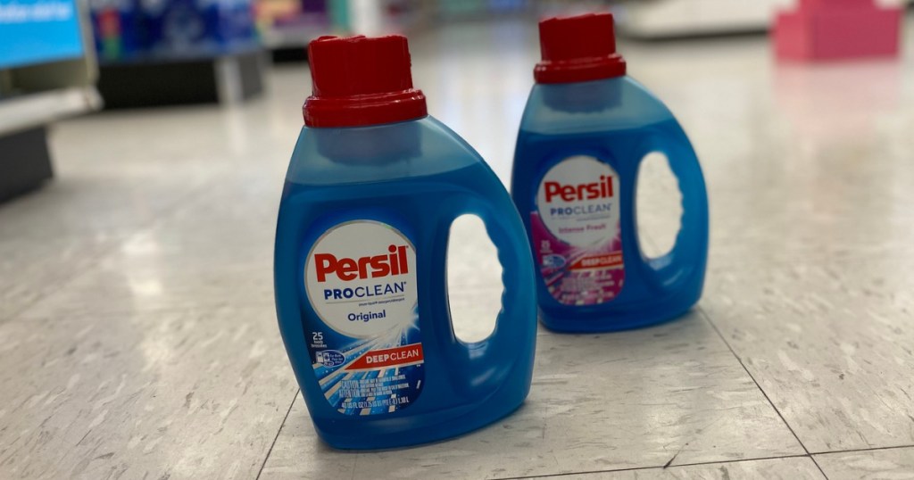 persil bottles in store on floor