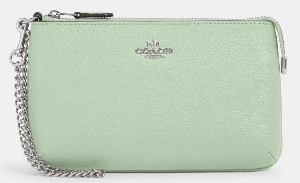 sea green Coach Large Wristlet