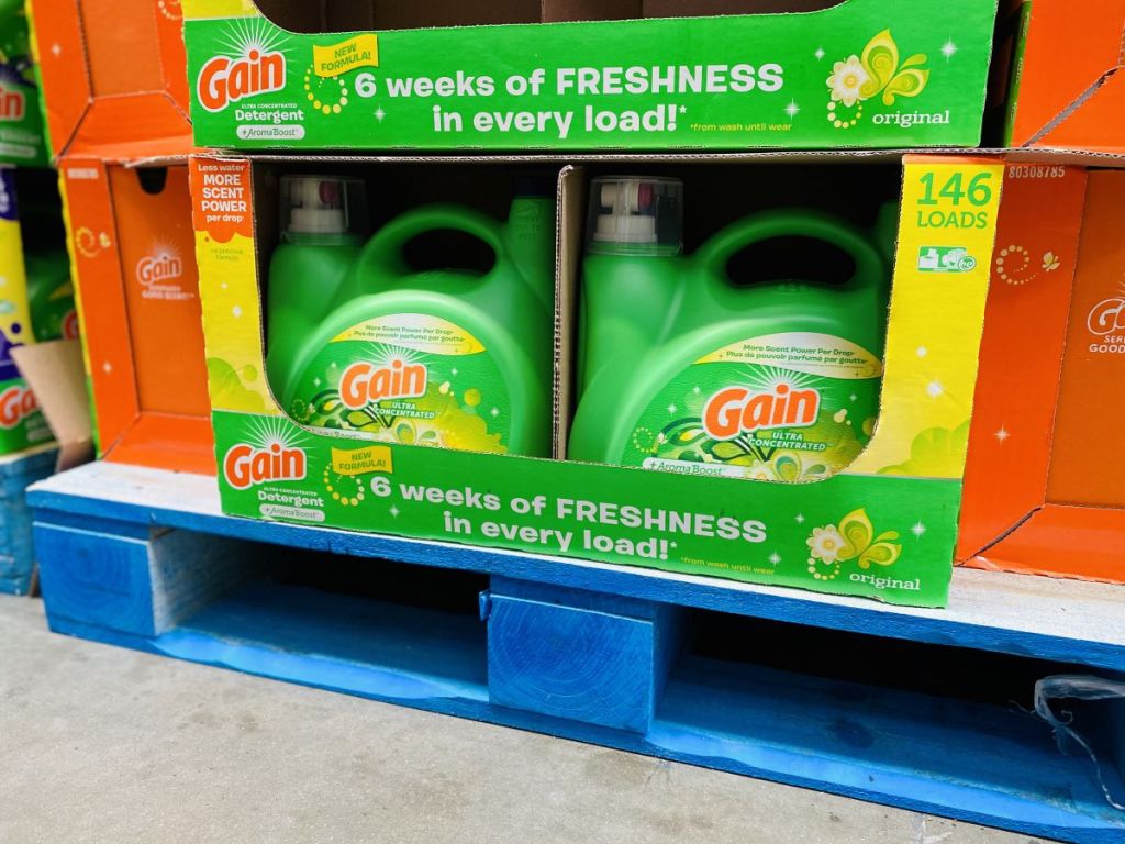 gain laundry detergent display at Sam's Club