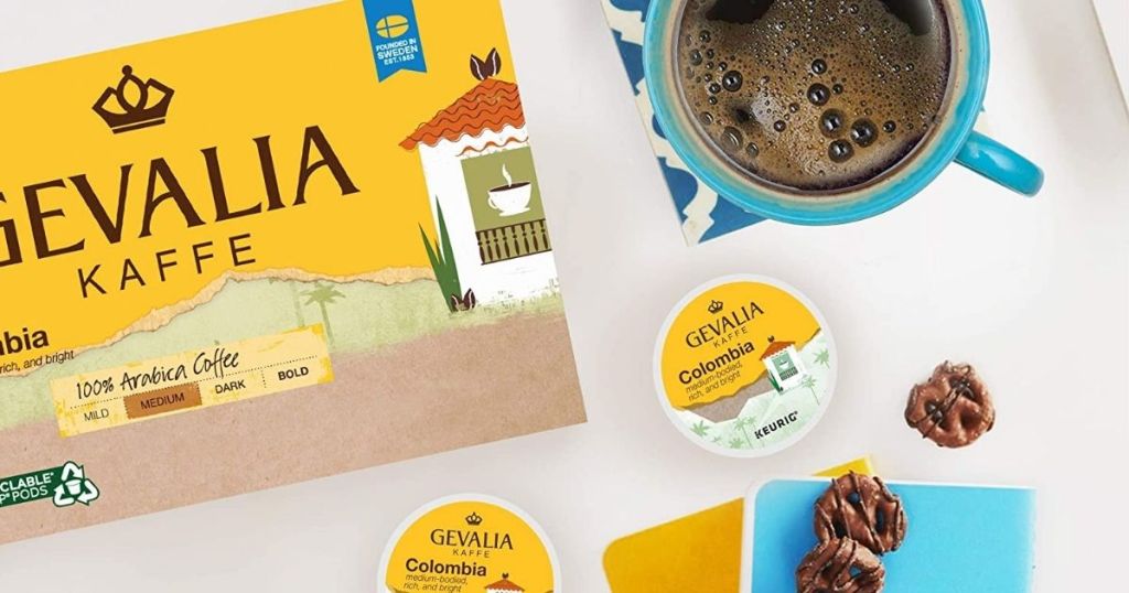 Gevalia coffee box by cup of coffee