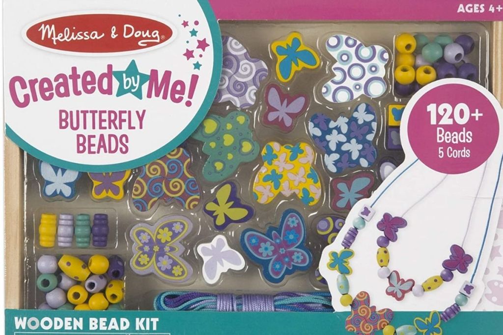 Melissa & Doug Butterfly Beads Wooden Bead Kit packaging