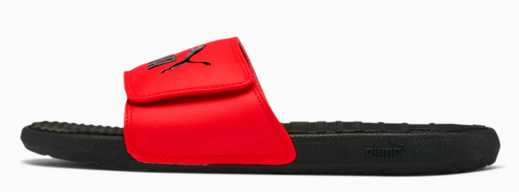 red and black sandal