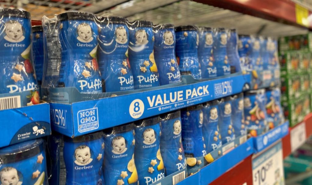 display of Gerber Puff's at Sam's Club