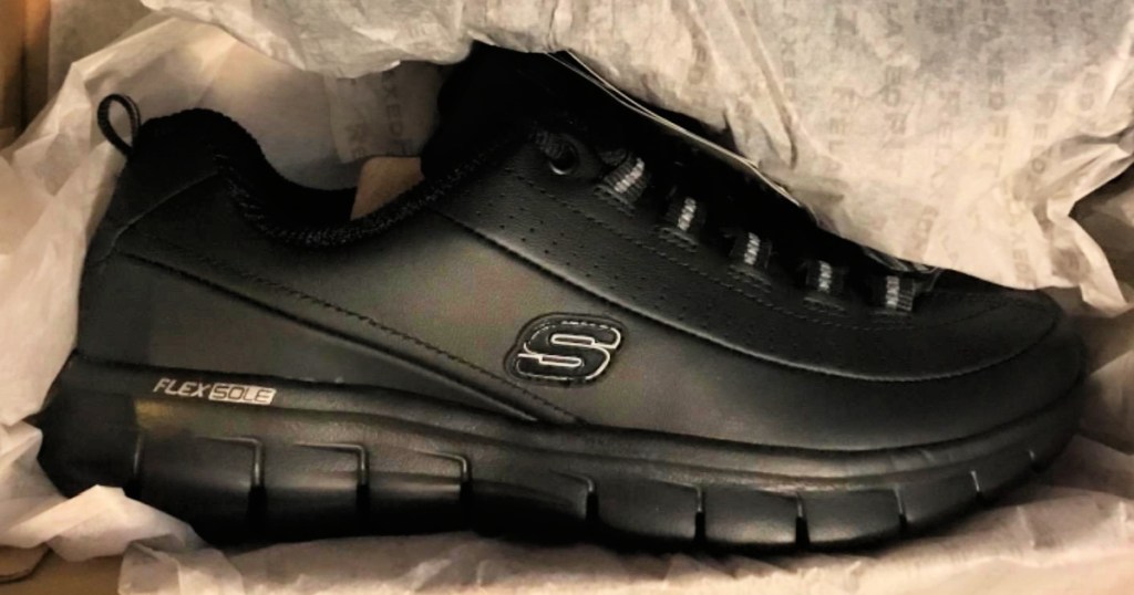 Skechers Work Sure Track Trickel Shoes in Black