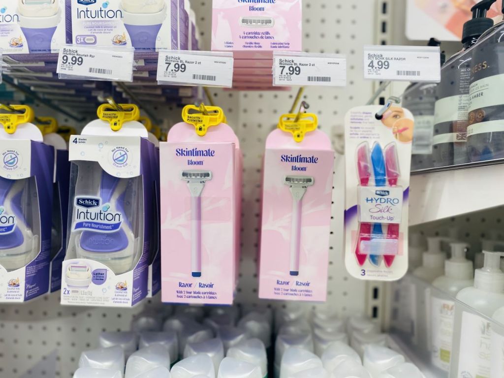 Skintimate Bloom Razors on display at Target