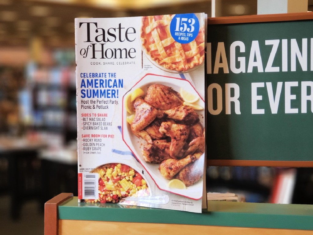 Taste of Home magazine on shelf