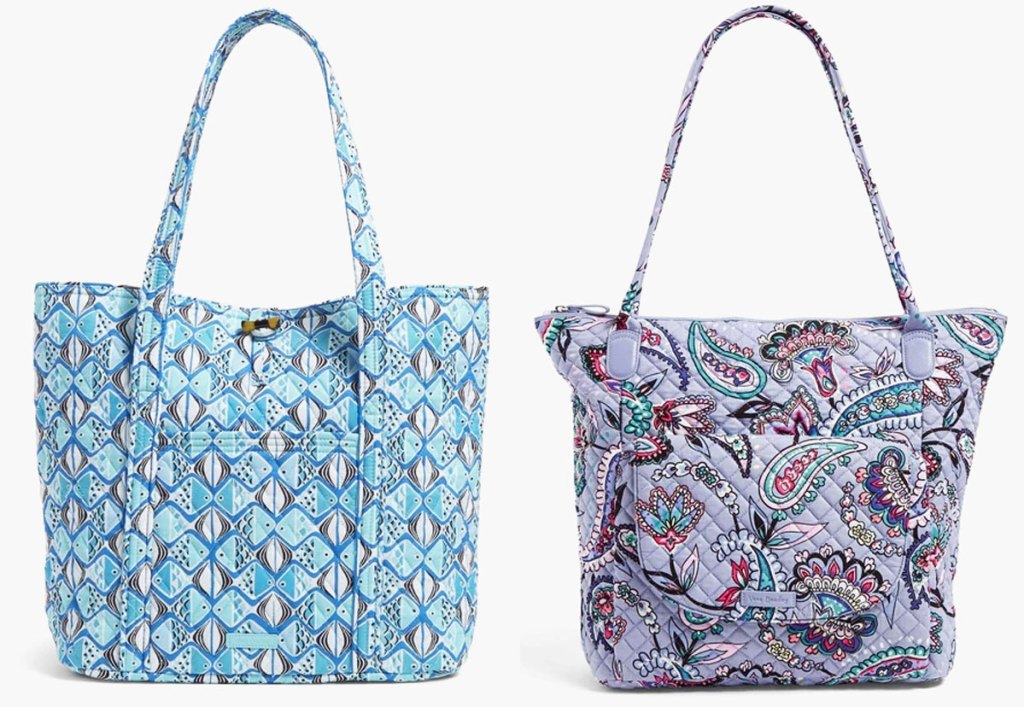 blue and purple vera bradley tote bags