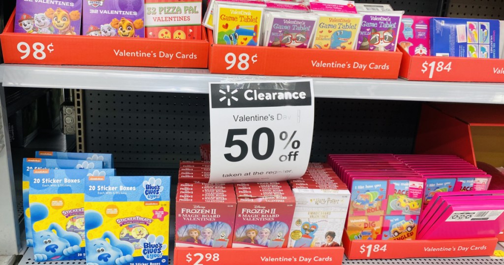 50% off valentine clearance sign at walmart 