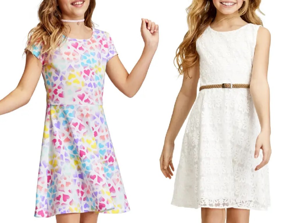 girls wearing easter dresses from the children's place