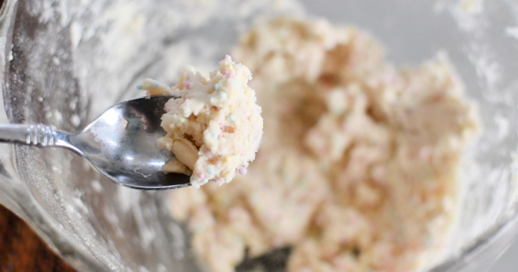 spoon with edible sugar cookie dough