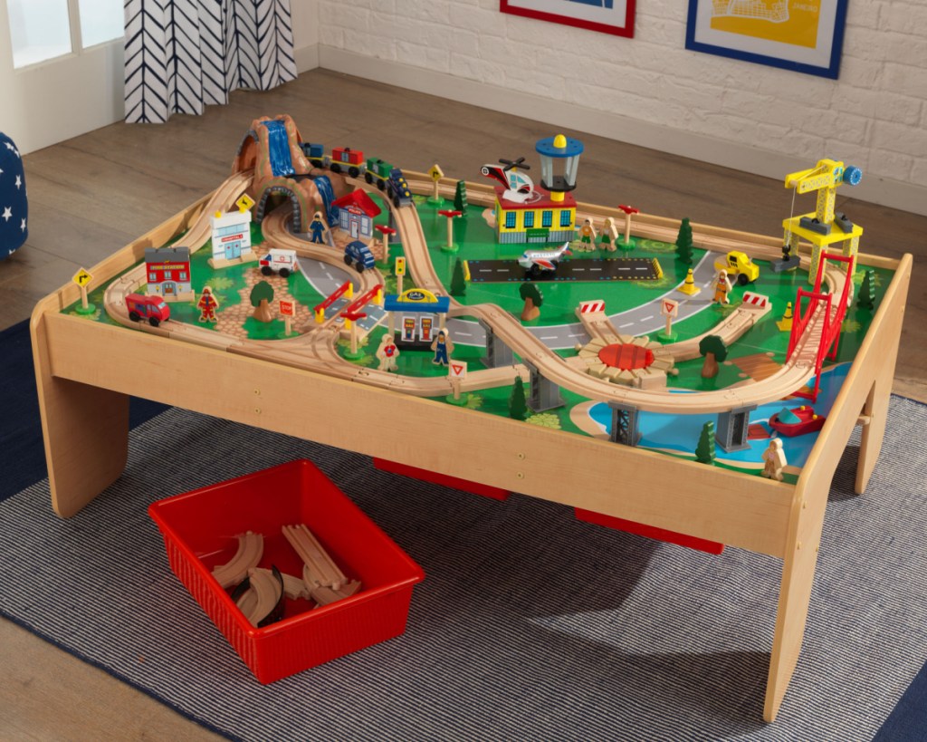 kidkraft waterfall activity table w/ train set