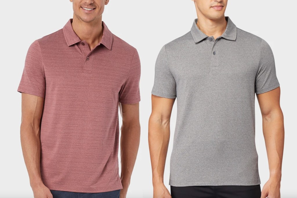 32 degrees mens polo maroon and grey