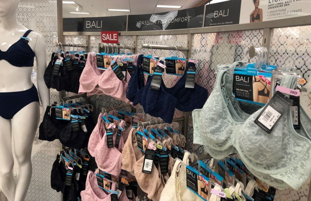 display of Bali bras at Kohl's