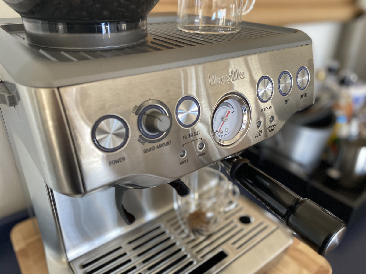 Top view of an espresso machine