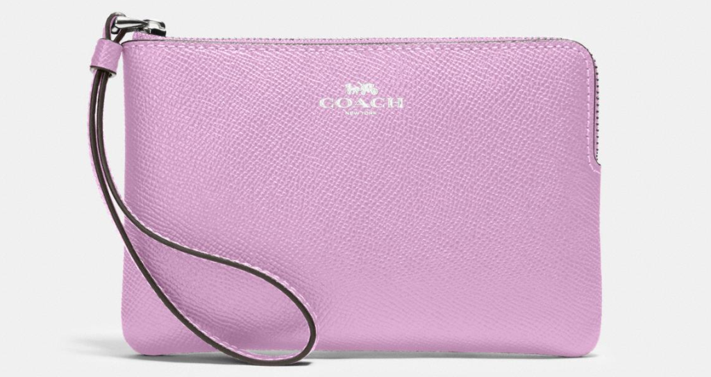 purple COACH wristlet