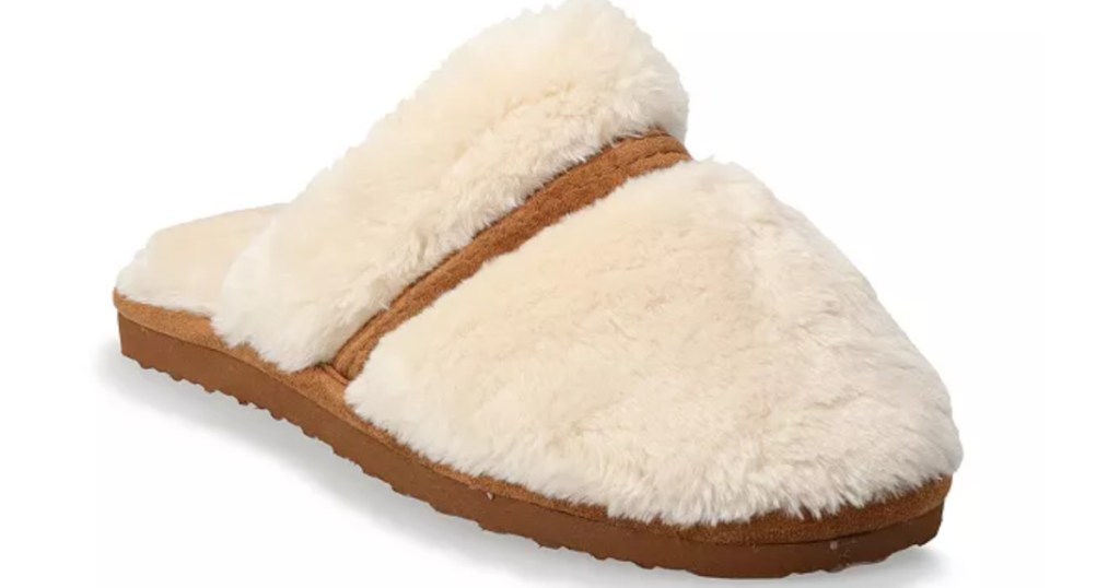 plush women's sonoma fuzzy slippers