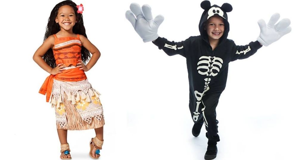 two kids wearing Disney costumes