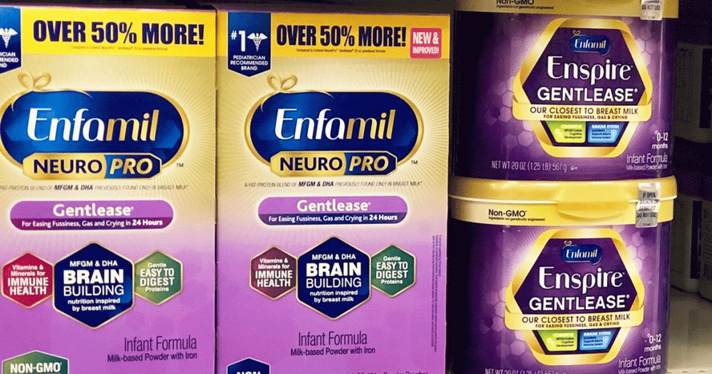 Enfamil Gentlease Formula on store shelf