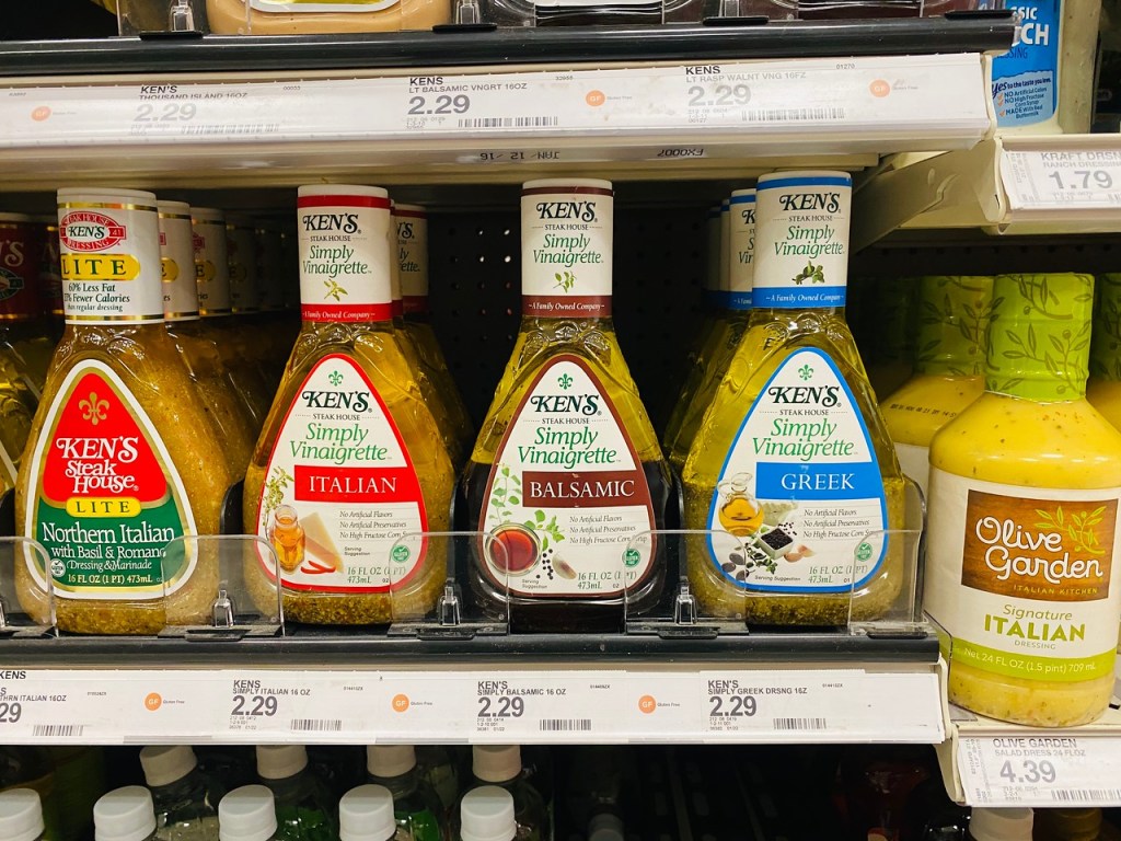 Ken's Simply Vinaigrette dressings on Target shelf