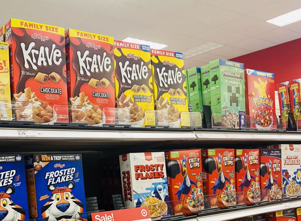 Krave Cereal on shelf at Target