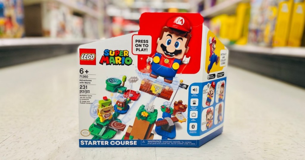 LEGO Super Mario kit on store floor