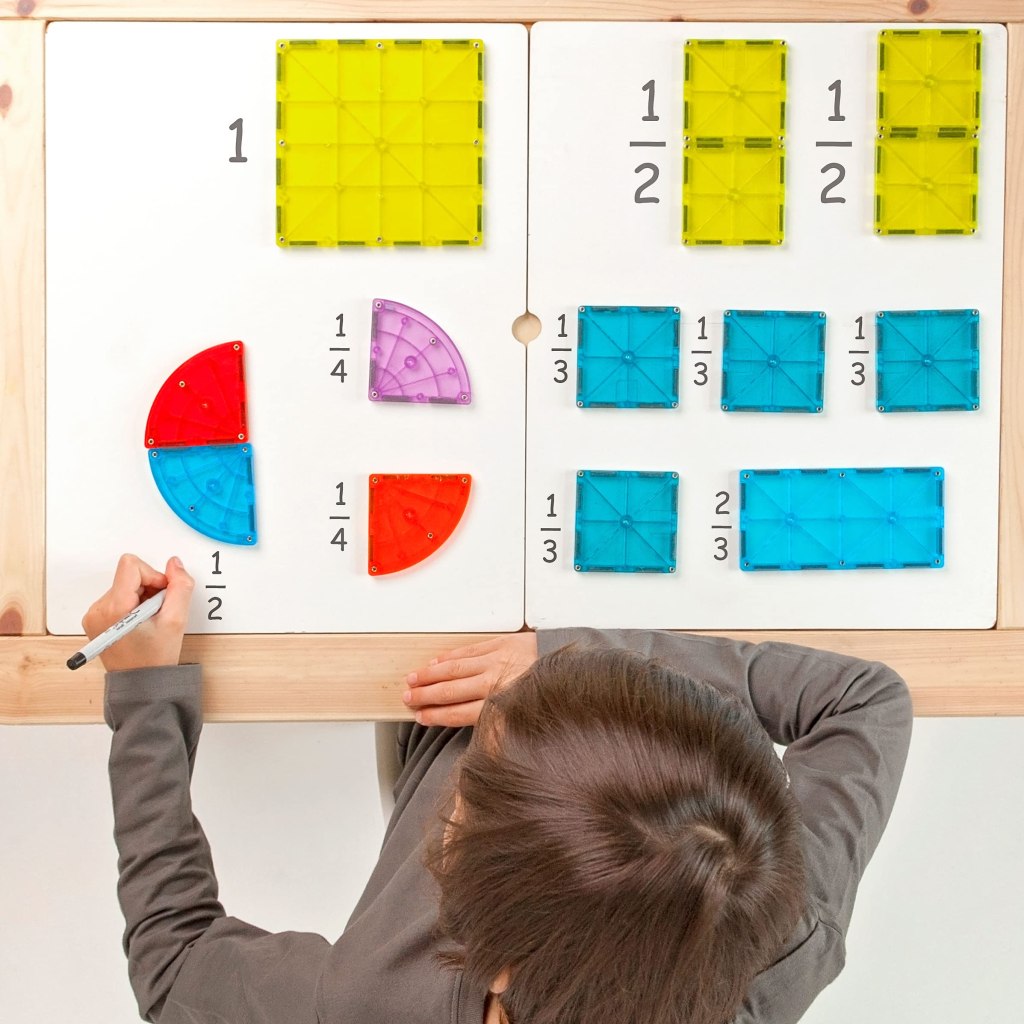 Magnatiles Magnetic blacks as fractions