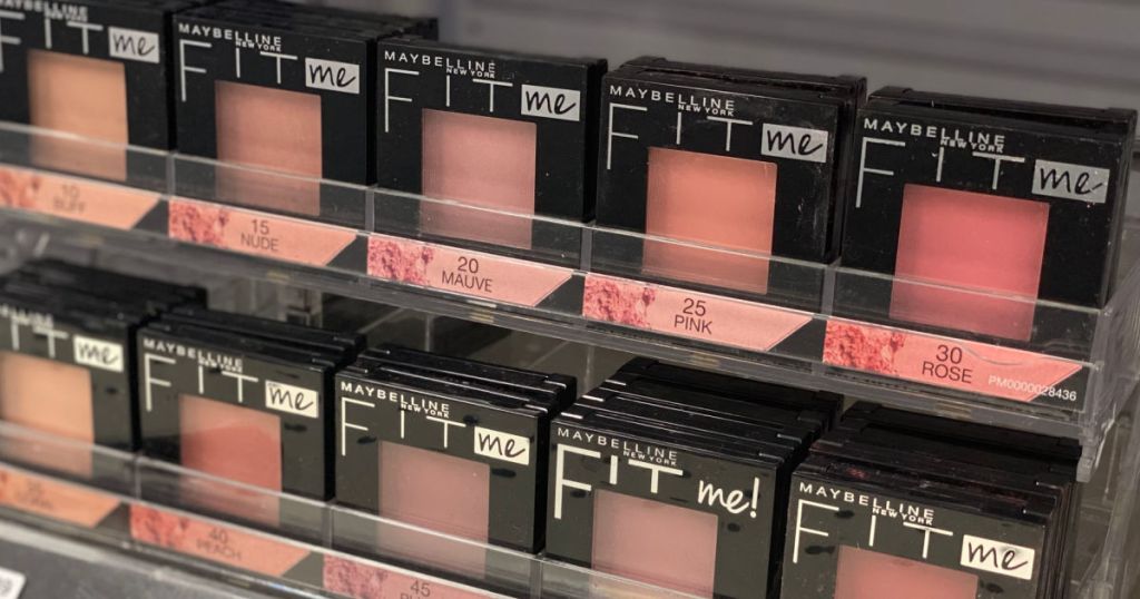 various blush products on shelf 