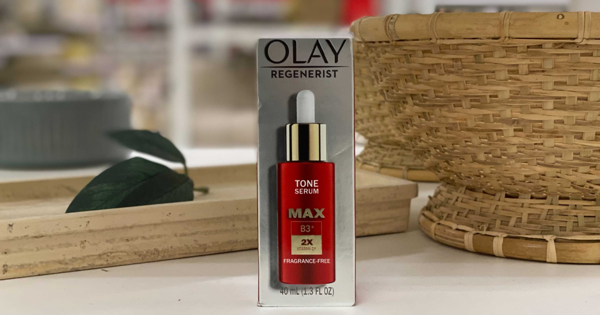 Olay Regenerist Serum displayed on counter