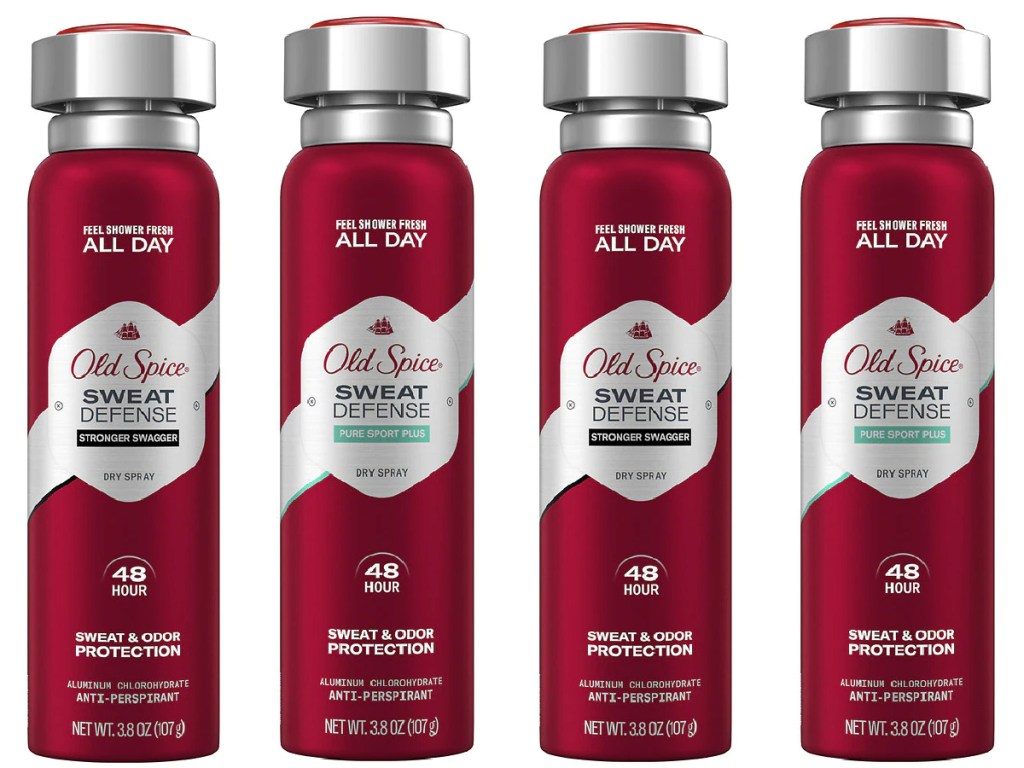 multiple bottles of old spice dry spray 