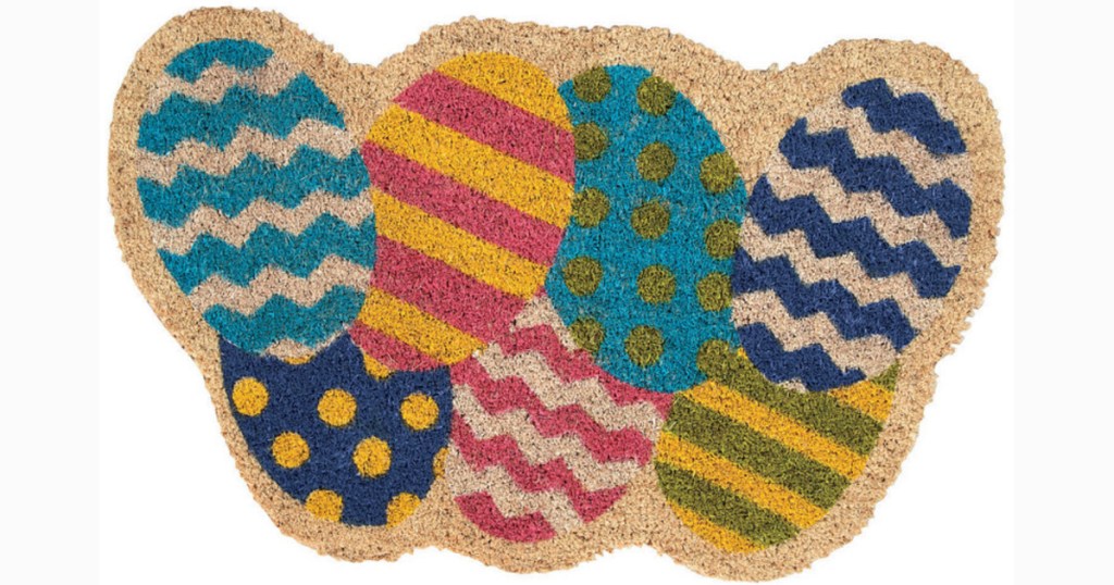 easter egg coir door mat