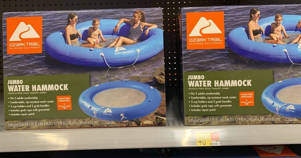 Ozark Trail Jumbo Water Hammock boxes in store