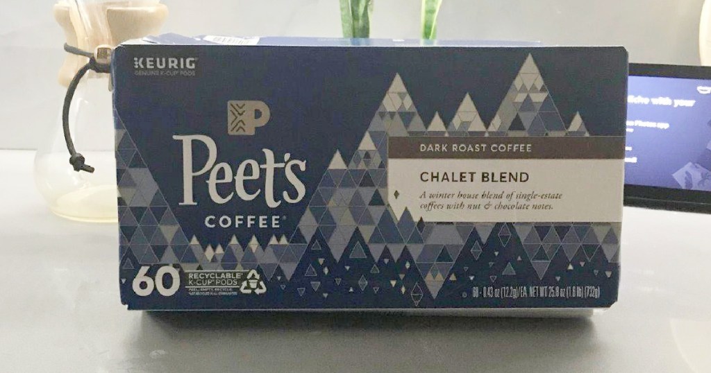 peets coffee chalet blend on counter