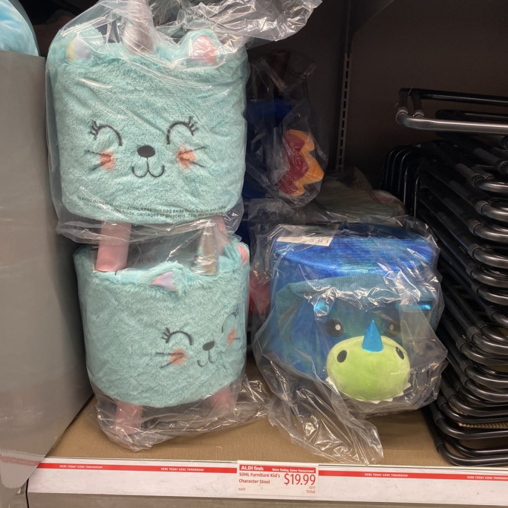 Stack of kids plush stools