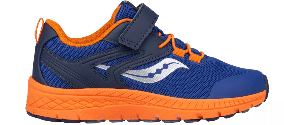 orange and blue sneaker