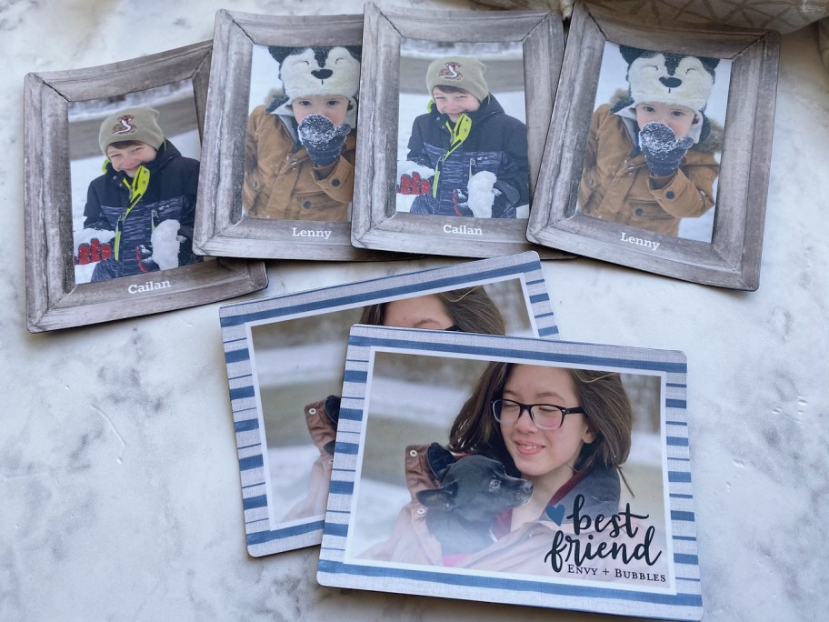 Shutterfly Magnets on a counter