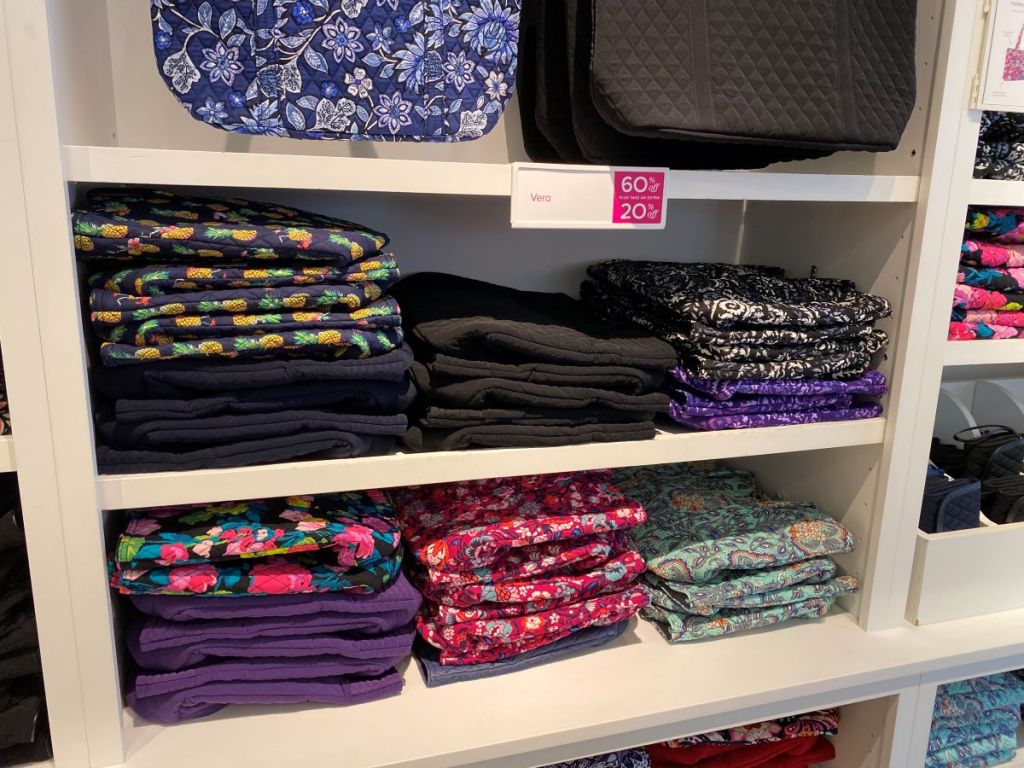 display of Vera Bradley bags