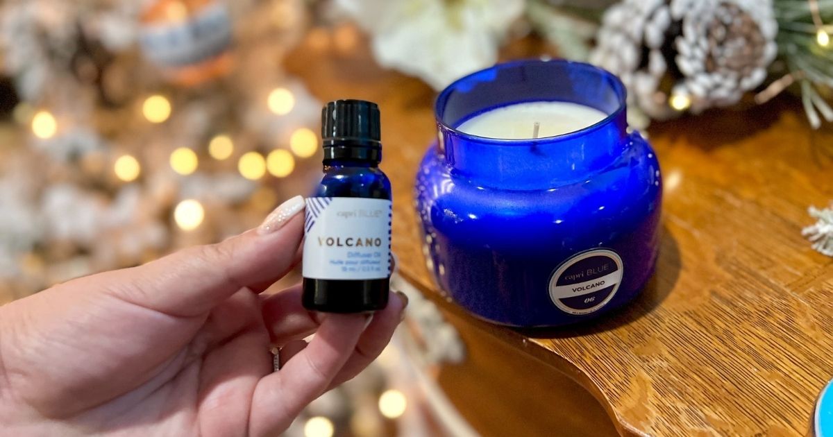 blue capri essential oil and diffuser