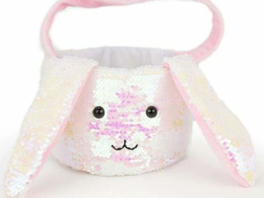 sequin Easter bunny basket