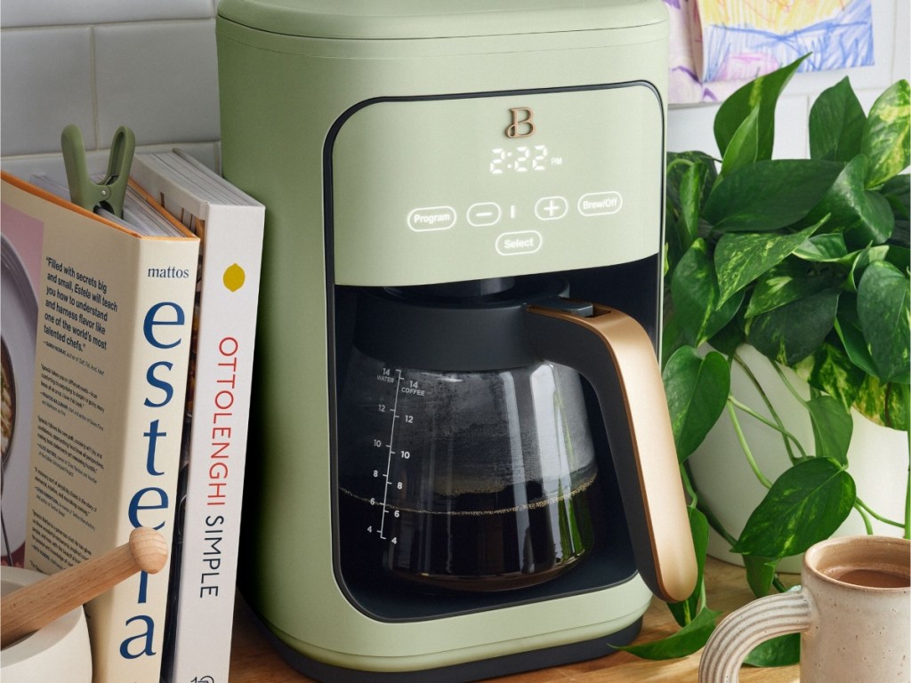 green coffee pot