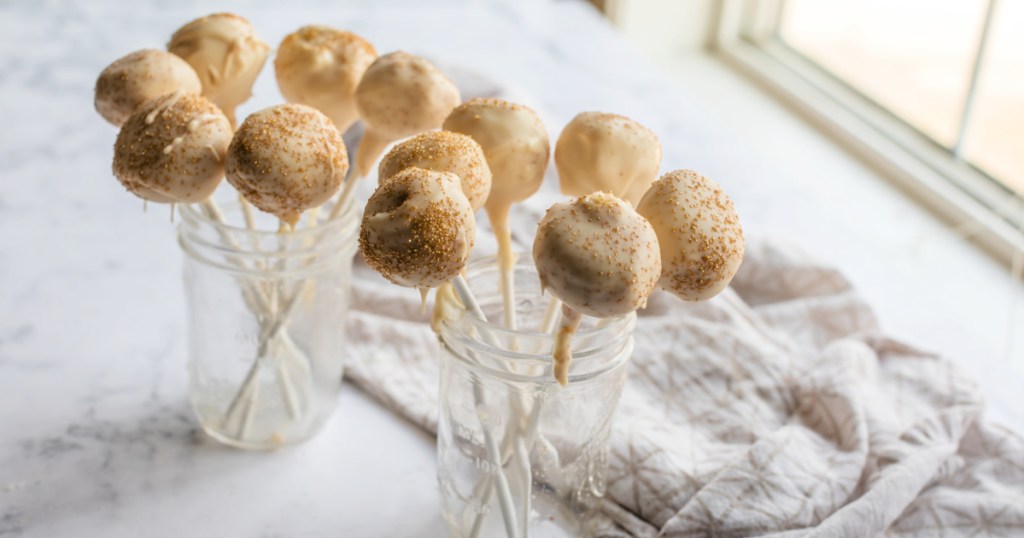 homemade cake pops in a jar