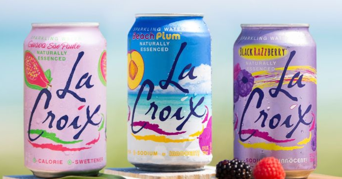 3 cans of La Croix sparkling water