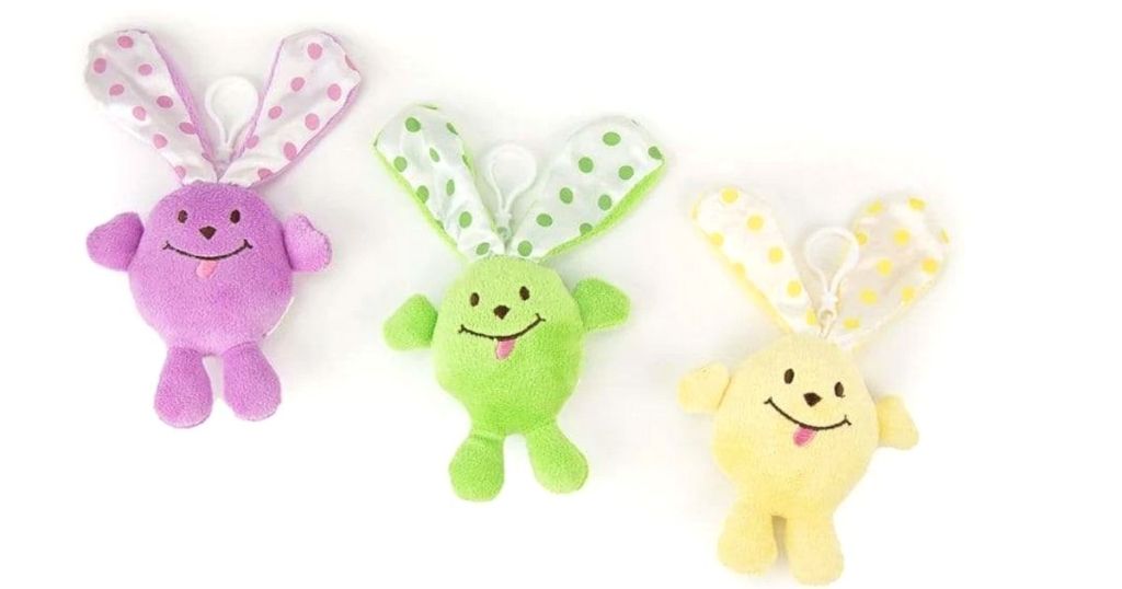 purple, green and yellow Easter bunny clips