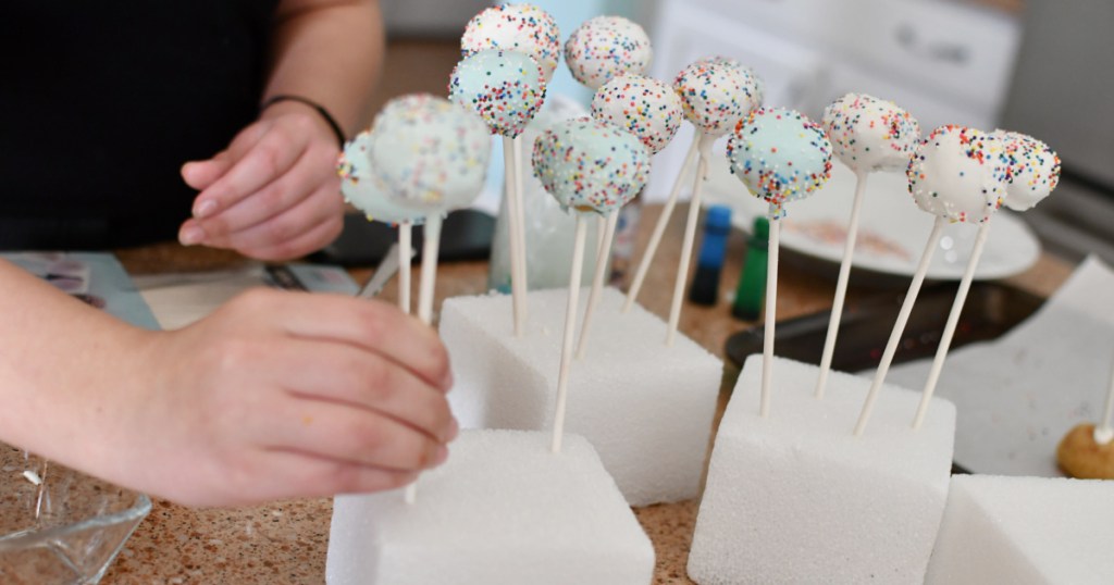 using styrofoam to hold sticks