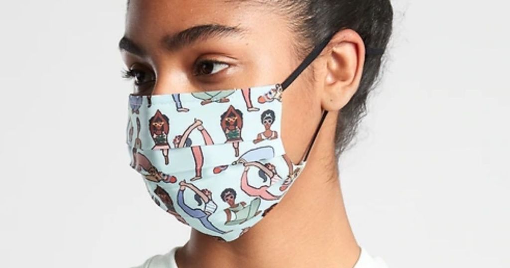 lady wearing Athleta Reusable Mask