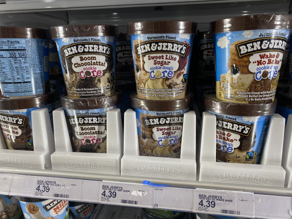 Ben & Jerry's Pints in freezer