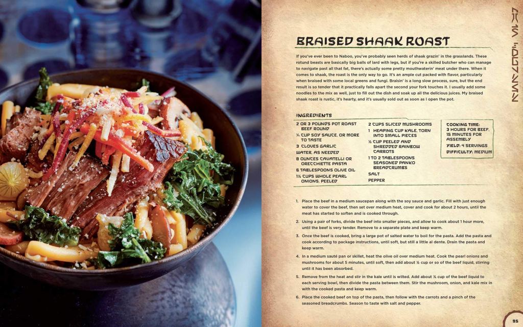 Braised Shaak Roast page picture from Star Wars cookbook